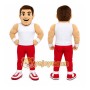 Red Human Mascot Costume with Custom Logo