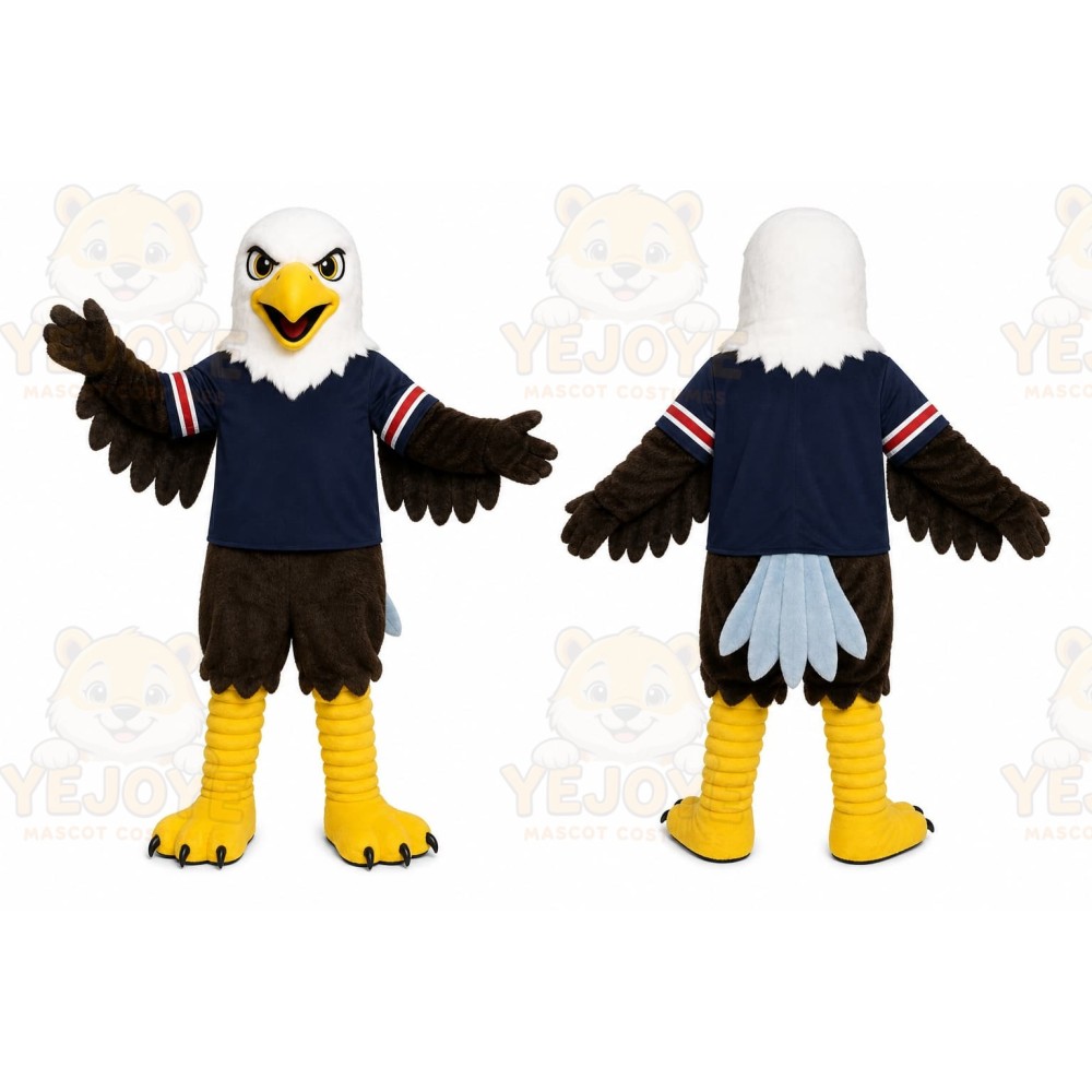 Brown Eagle Mascot Costume with Custom Logo