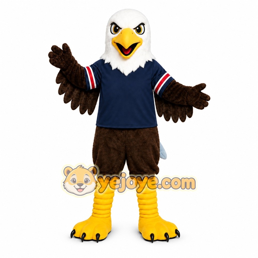 Brown Eagle Mascot Costume with Custom Logo Brown Eagle Mascot Costume with Custom Logo