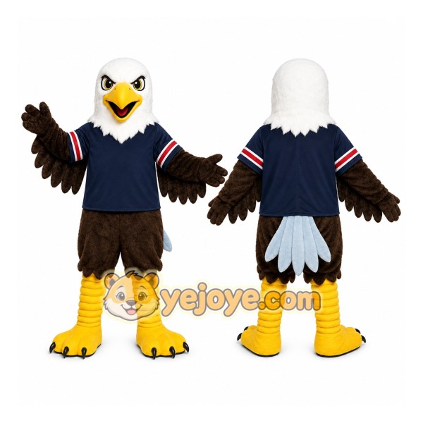 Brown Eagle Mascot Costume with Custom Logo