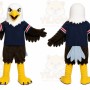 Brown Eagle Mascot Costume with Custom Logo