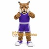 Brown Cougar Mascot Costume with Custom Logo Brown Cougar Mascot Costume with Custom Logo