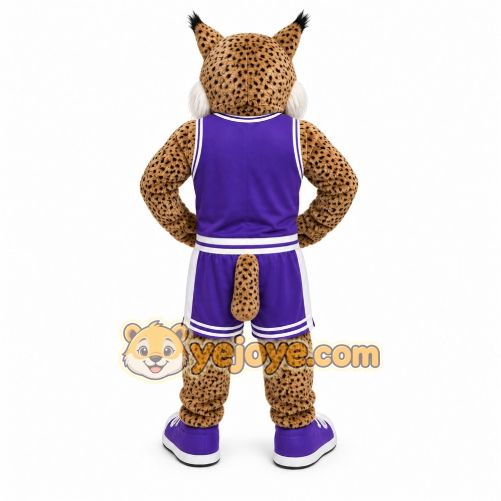 Brown Cougar Mascot Costume with Custom Logo Brown Cougar Mascot Costume with Custom Logo