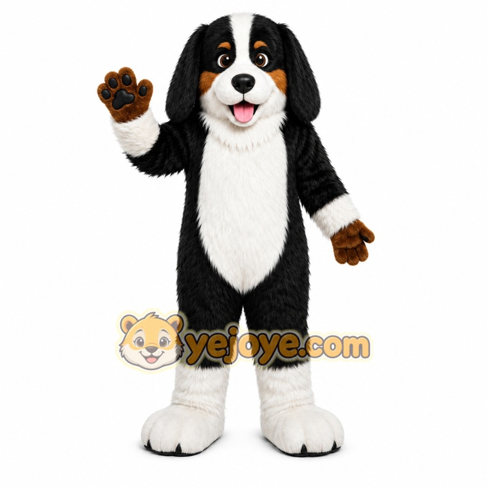 Black Dog Mascot Costume with Custom Logo Black Dog Mascot Costume with Custom Logo