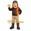 Brown Pilot Mascot Costume with Custom Logo