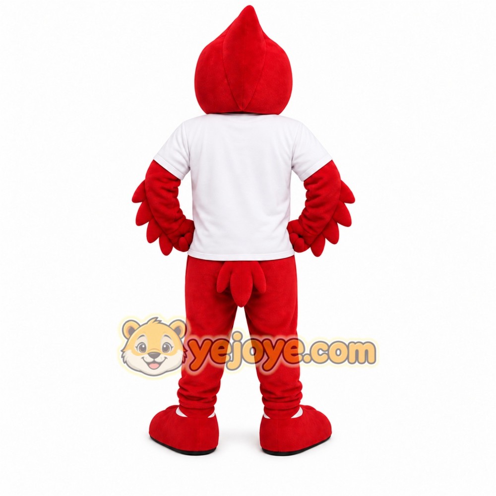 Red Bird Mascot Costume with Custom Logo