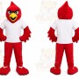 Red Bird Mascot Costume with Custom Logo