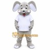 Gray Elephant Mascot Costume with Custom Logo Gray Elephant Mascot Costume with Custom Logo