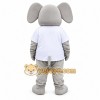 Gray Elephant Mascot Costume with Custom Logo Gray Elephant Mascot Costume with Custom Logo