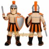 Orange Roman Warrior Mascot Costume with Custom Logo
