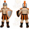 Orange Roman Warrior Mascot Costume with Custom Logo