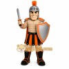 Orange Roman Warrior Mascot Costume with Custom Logo