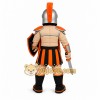 Orange Roman Warrior Mascot Costume with Custom Logo