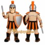 Orange Roman Warrior Mascot Costume with Custom Logo