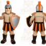 Orange Roman Warrior Mascot Costume with Custom Logo