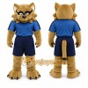 Brown Cougar Mascot Costume with Custom Logo