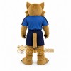 Brown Cougar Mascot Costume with Custom Logo