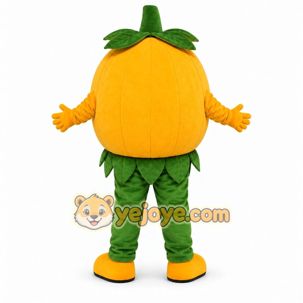 Orange Pumpkin Mascot Costume with Custom Logo