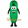 Green Cucumber Mascot Costume with Custom Logo Green Cucumber Mascot Costume with Custom Logo