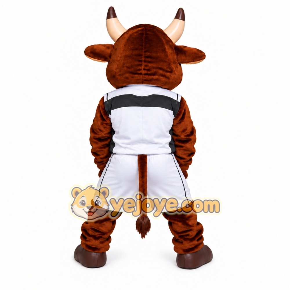 Brown Bull Mascot Costume with Custom Logo Brown Bull Mascot Costume with Custom Logo