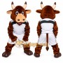 Brown Bull Mascot Costume with Custom Logo