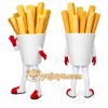White French Fries Mascot Costume with Custom Logo White French Fries Mascot Costume with Custom Logo