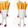White French Fries Mascot Costume with Custom Logo