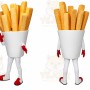 White French Fries Mascot Costume with Custom Logo