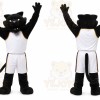 Black Panther Mascot Costume with Custom Logo