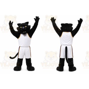 Black Panther Mascot Costume with Custom Logo