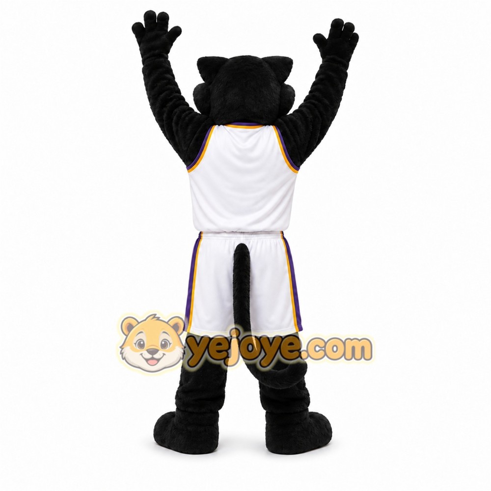 Black Panther Mascot Costume with Custom Logo Black Panther Mascot Costume with Custom Logo