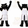 Black Panther Mascot Costume with Custom Logo