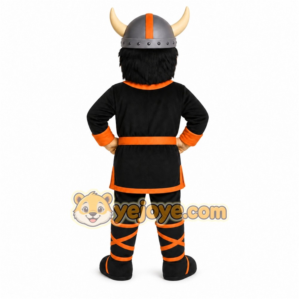 Black Viking Mascot Costume with Custom Logo Black Viking Mascot Costume with Custom Logo