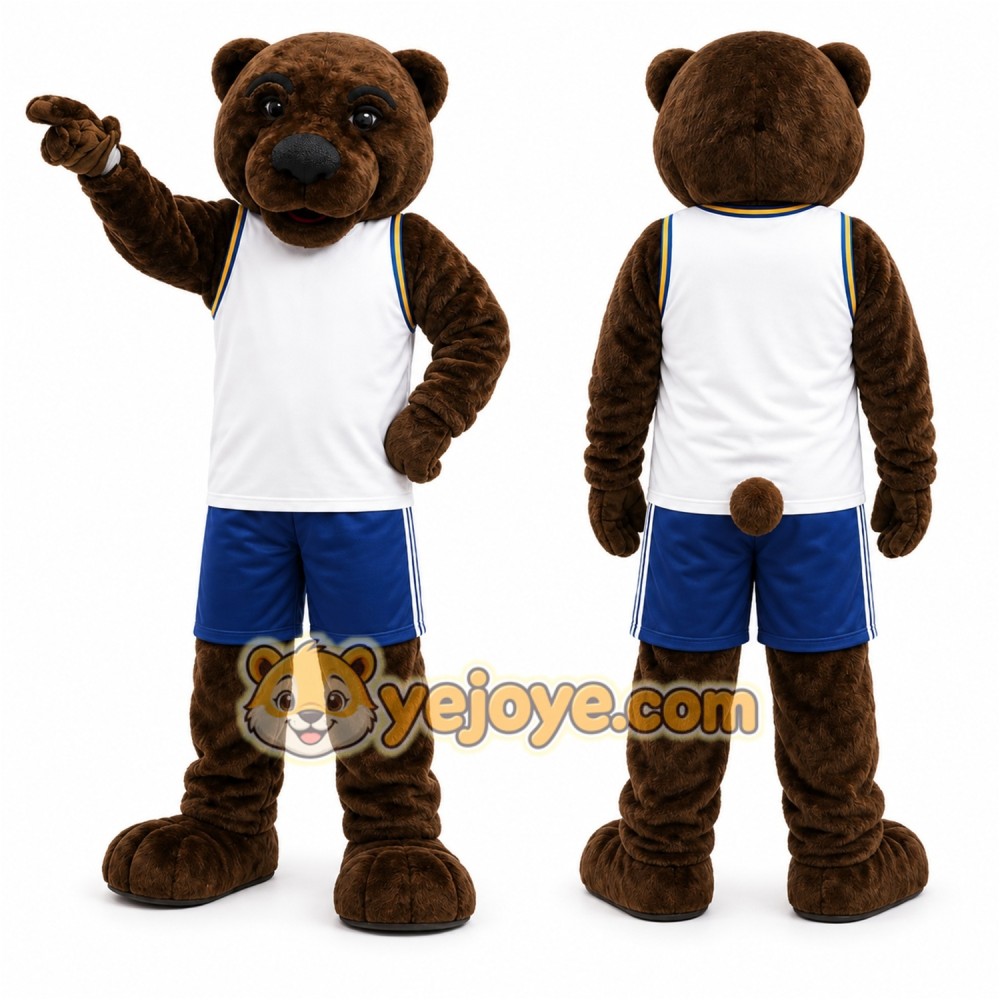 Brown Bear Mascot Costume with Custom Logo Brown Bear Mascot Costume with Custom Logo