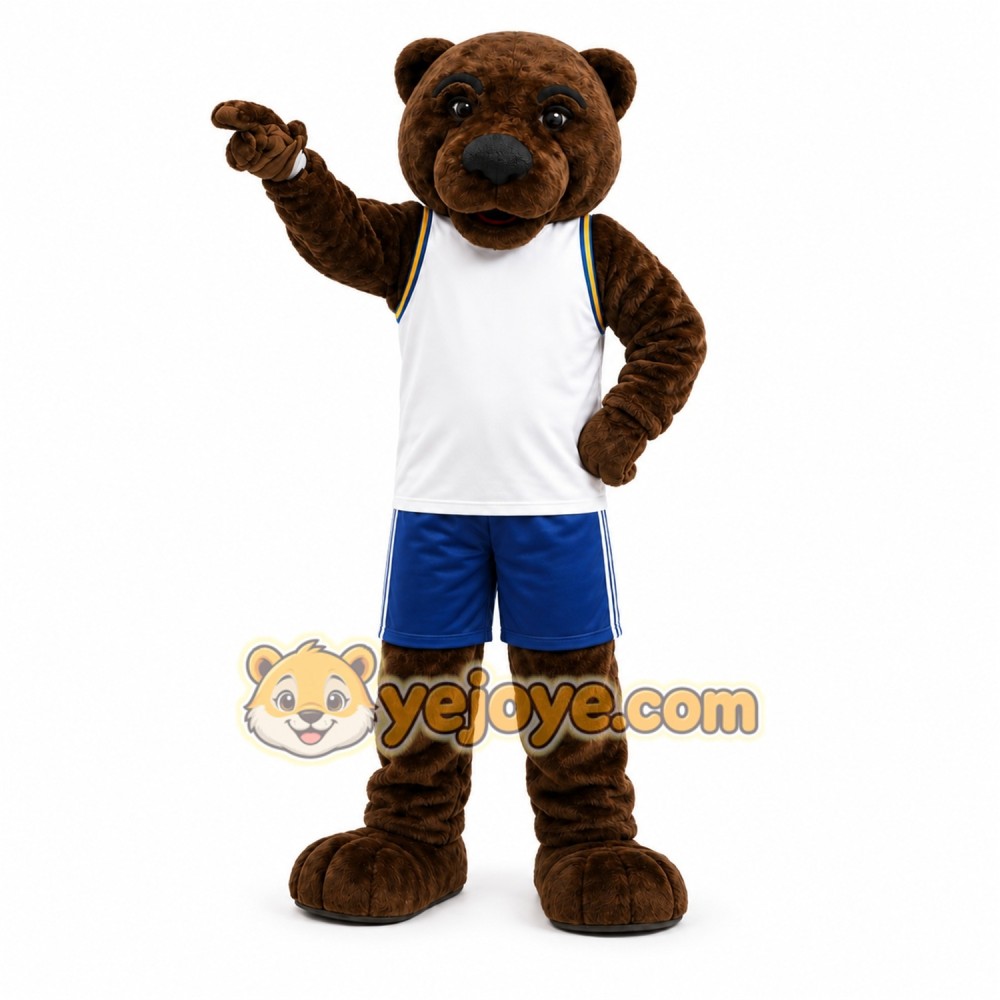 Brown Bear Mascot Costume with Custom Logo Brown Bear Mascot Costume with Custom Logo