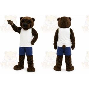 Brown Bear Mascot Costume with Custom Logo