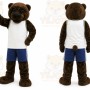 Brown Bear Mascot Costume with Custom Logo