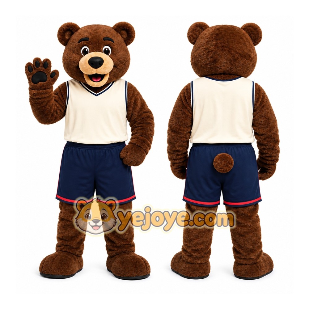 Brown Bear Mascot Costume with Custom Logo Brown Bear Mascot Costume with Custom Logo