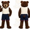 Brown Bear Mascot Costume with Custom Logo