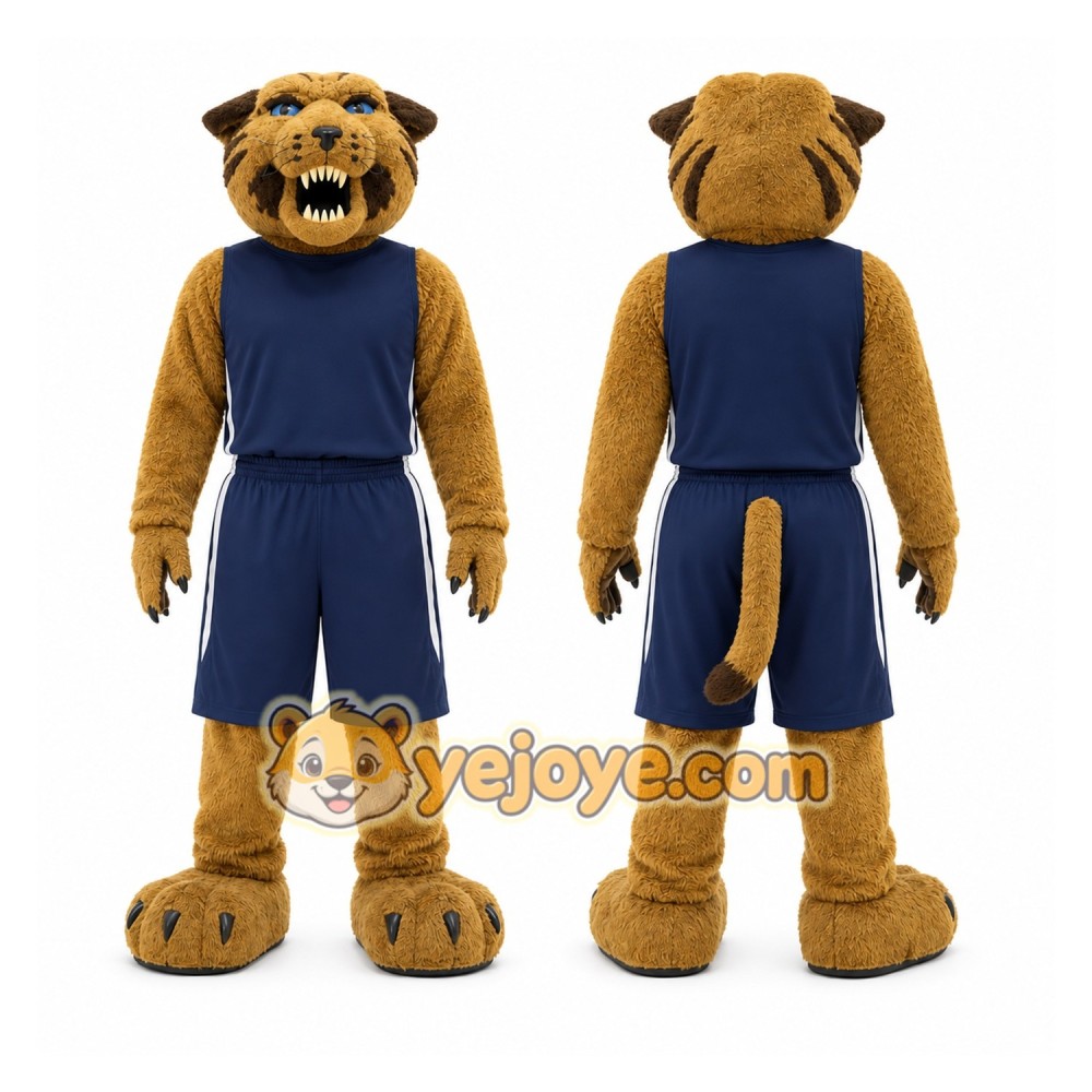 Brown Tiger Mascot Costume with Custom Logo Brown Tiger Mascot Costume with Custom Logo