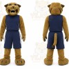 Brown Tiger Mascot Costume with Custom Logo