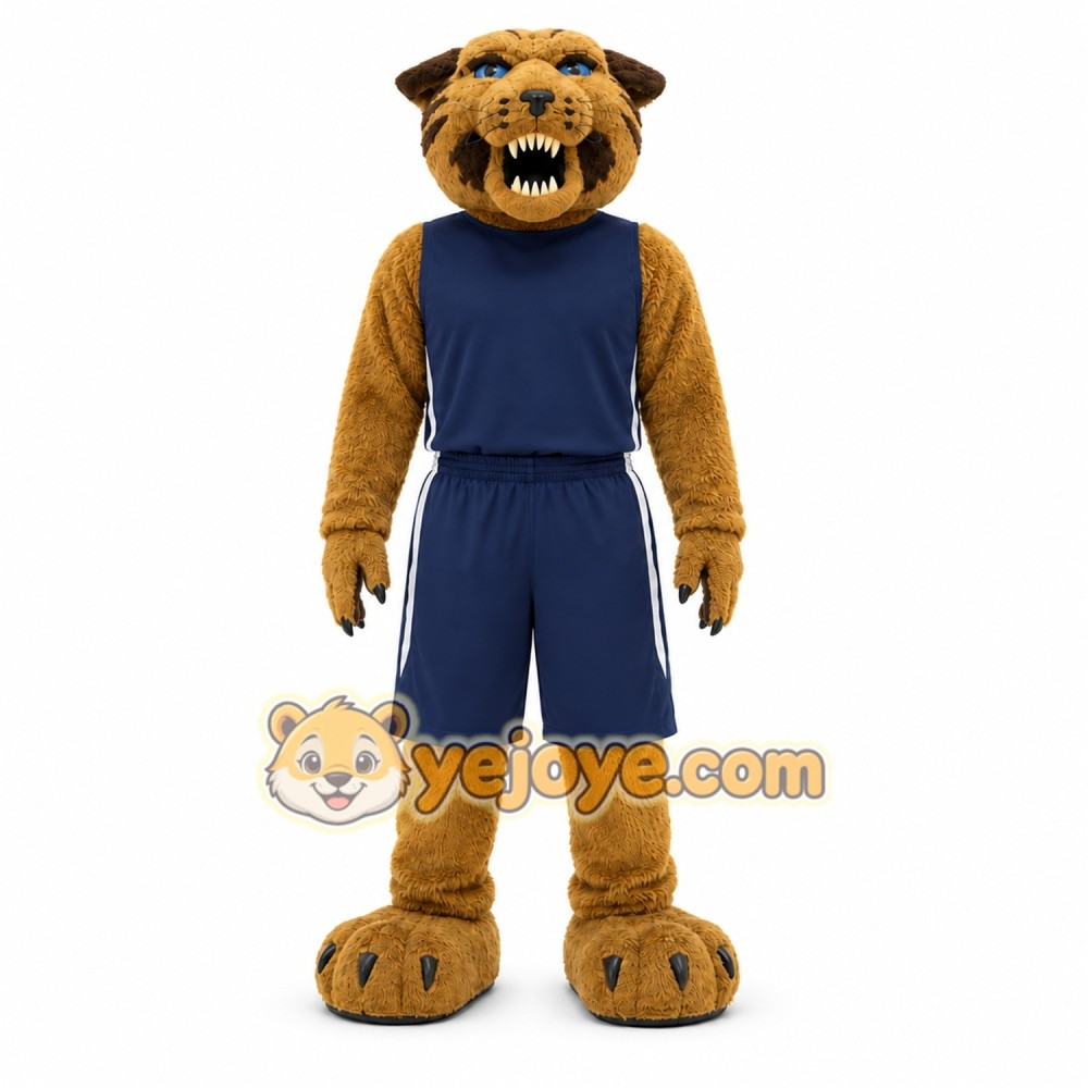 Brown Tiger Mascot Costume with Custom Logo Brown Tiger Mascot Costume with Custom Logo