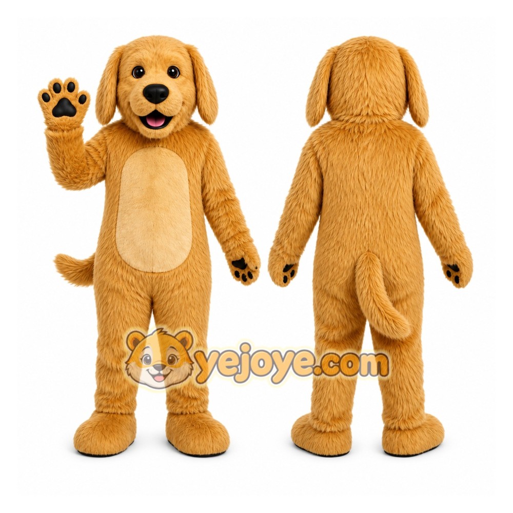 Brown Dog Mascot Costume with Custom Logo Brown Dog Mascot Costume with Custom Logo