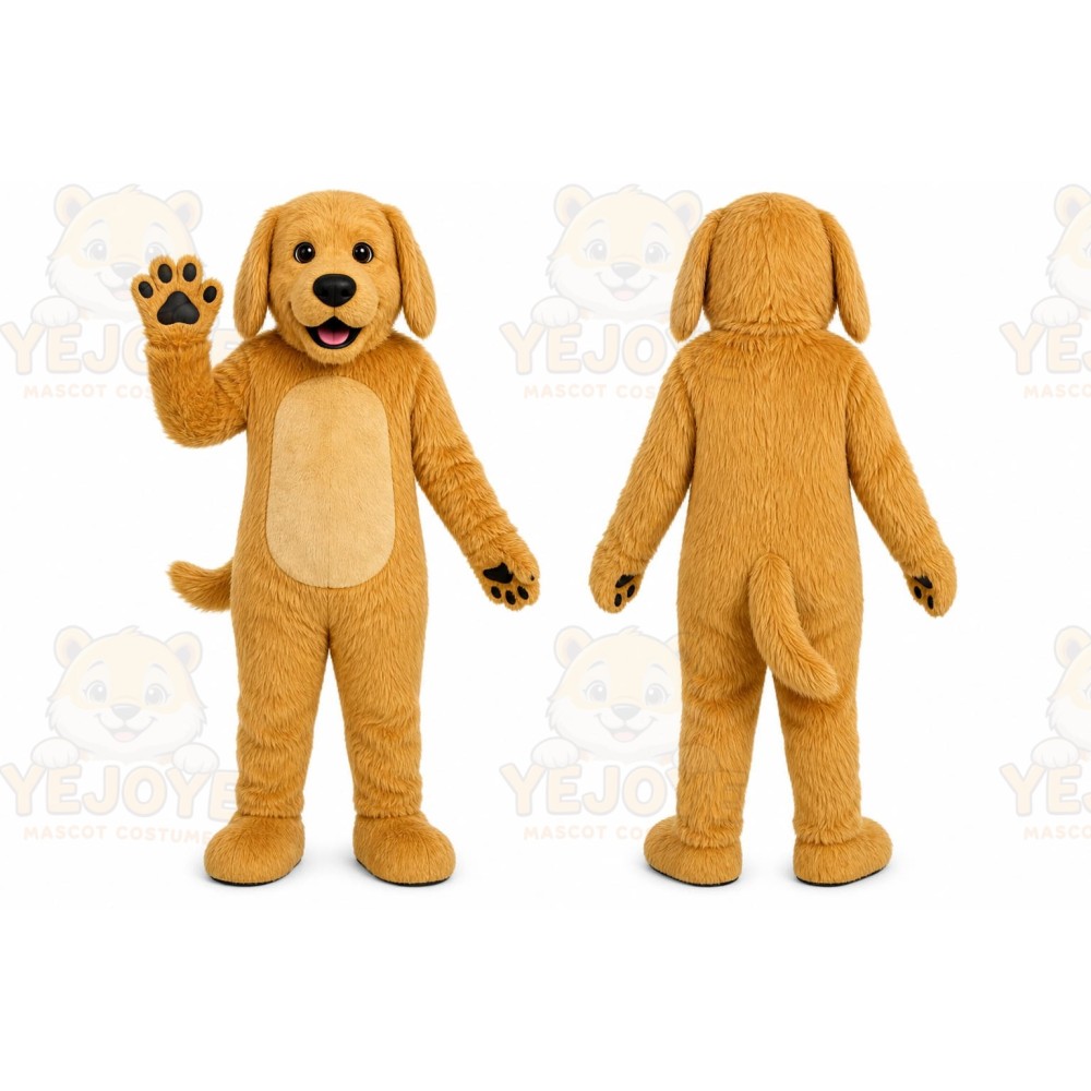 Brown Dog Mascot Costume with Custom Logo