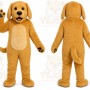 Brown Dog Mascot Costume with Custom Logo