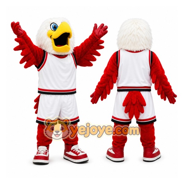 Red Eagle Mascot Costume with Custom Logo