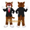Brown Cat Mascot Costume with Custom Logo Brown Cat Mascot Costume with Custom Logo