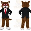 Brown Cat Mascot Costume with Custom Logo