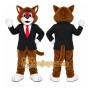 Brown Cat Mascot Costume with Custom Logo