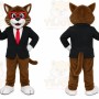 Brown Cat Mascot Costume with Custom Logo